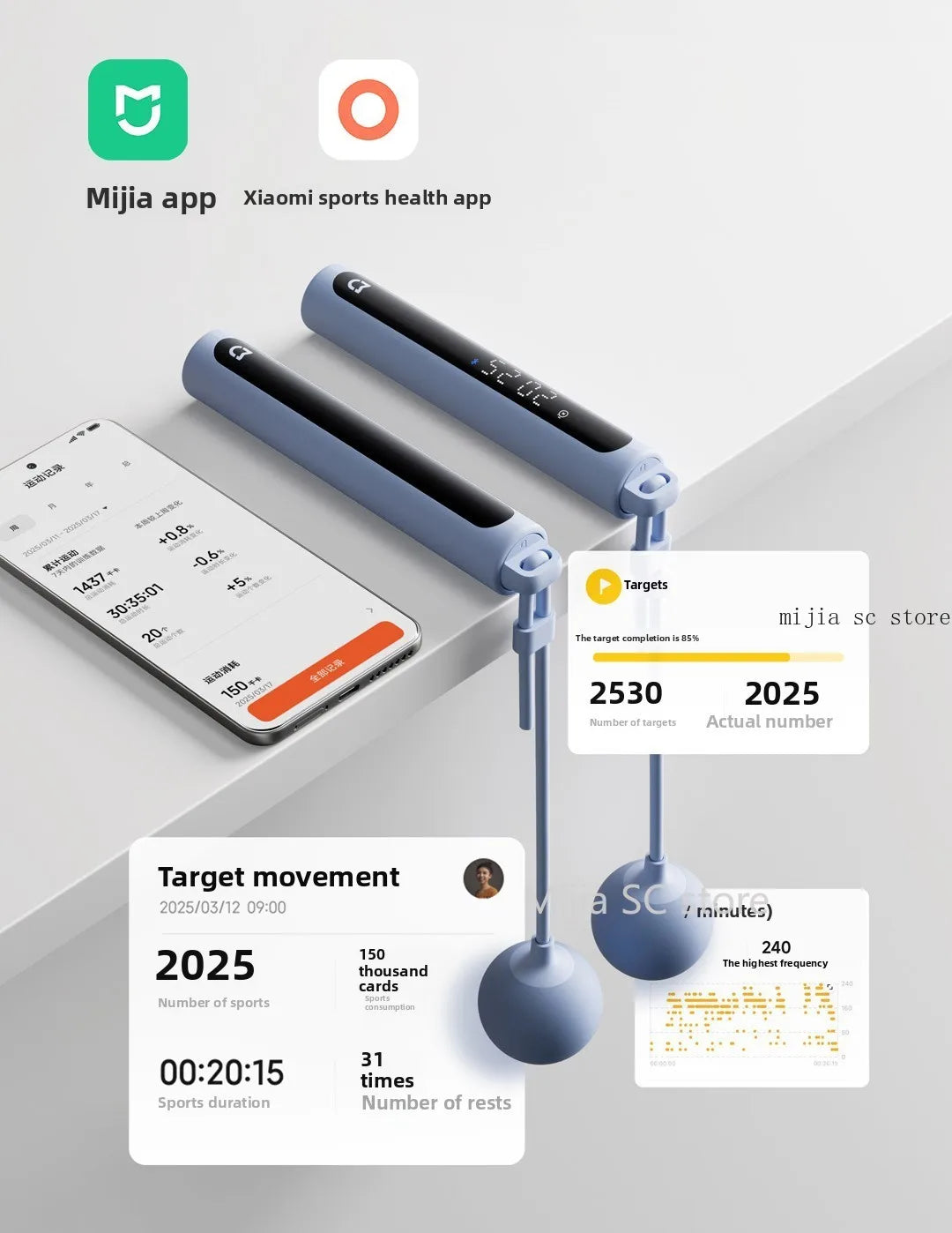 Xiaomi Mijia Smart Jump Rope 2 – Bluetooth Fitness Tracker