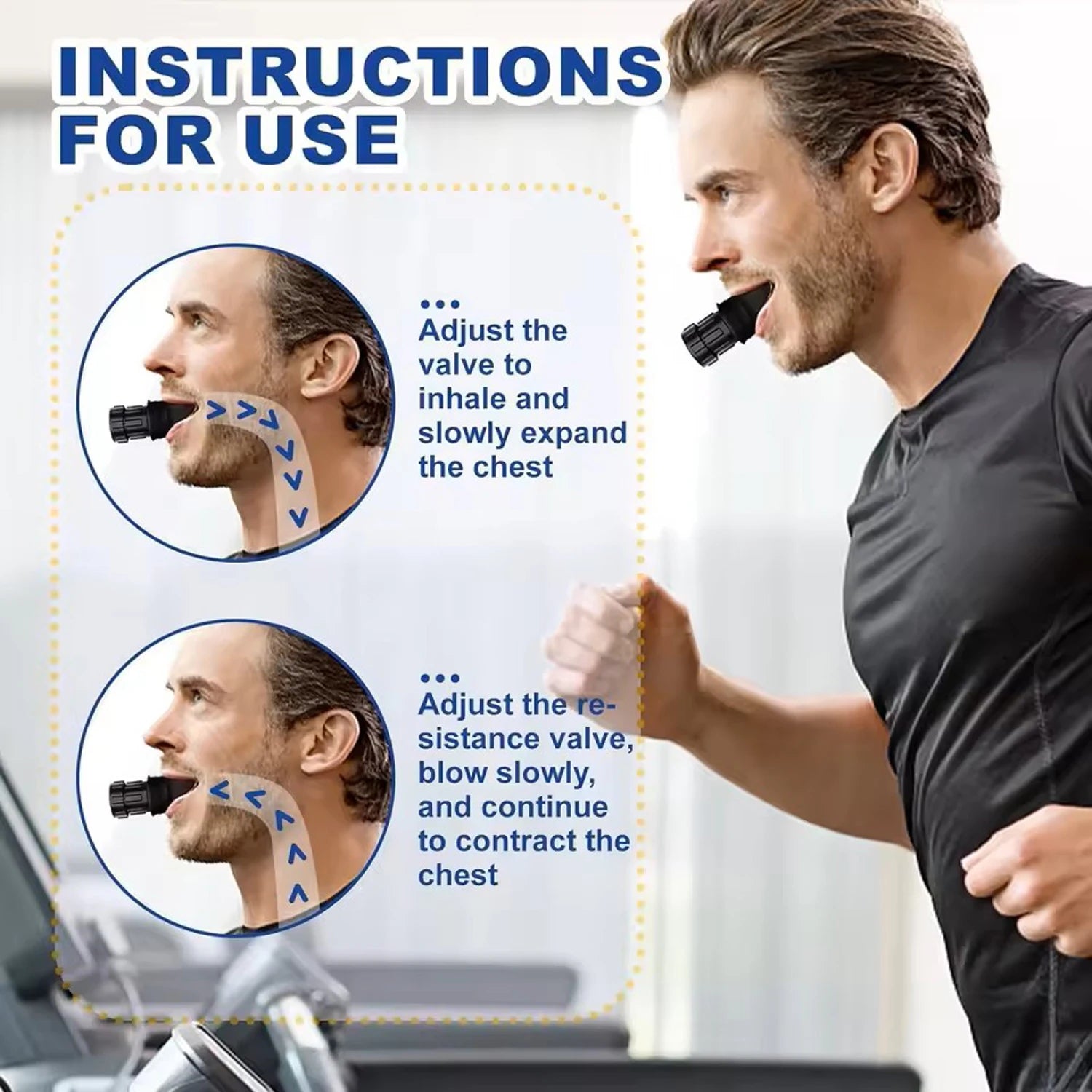 Lung Capacity Breathing Trainer – Adjustable Resistance Exerciser