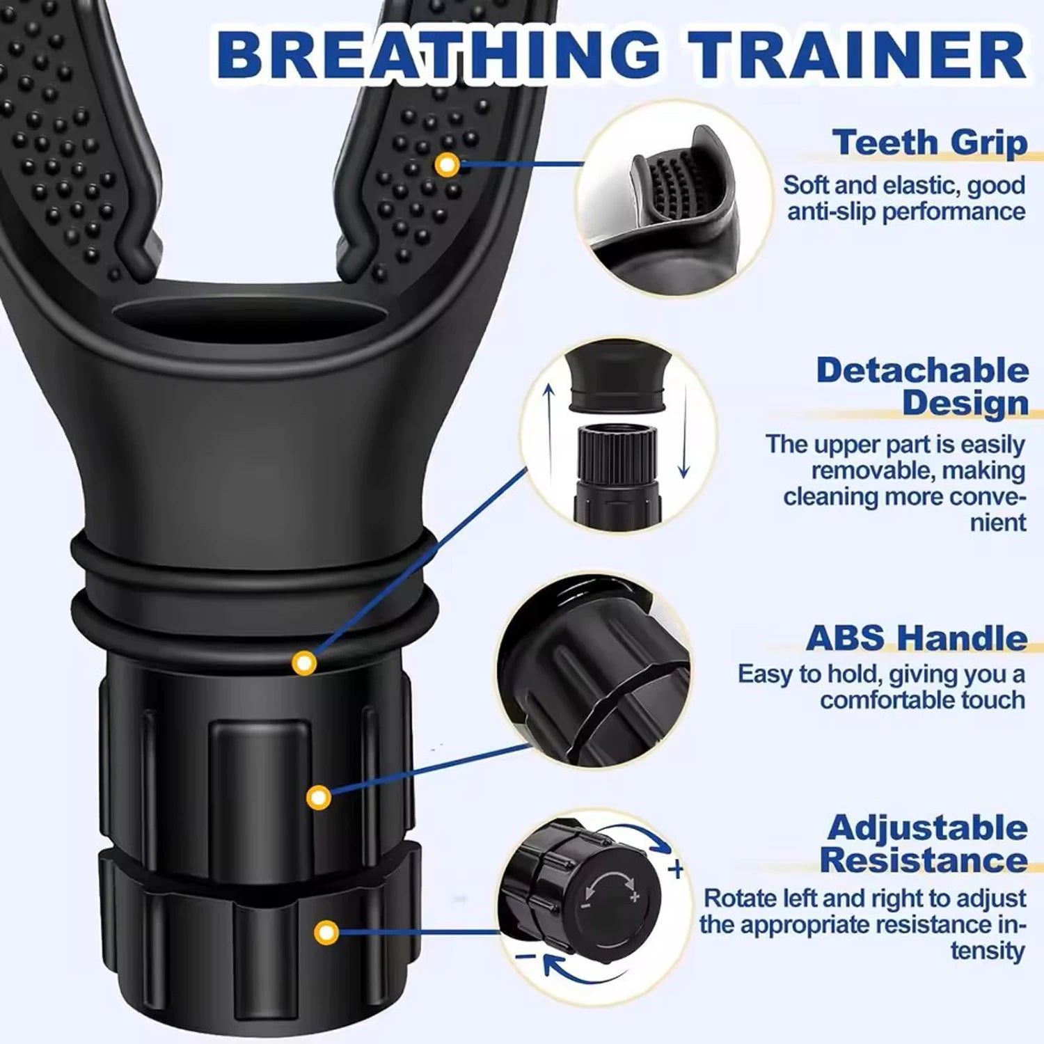 Lung Capacity Breathing Trainer – Adjustable Resistance Exerciser